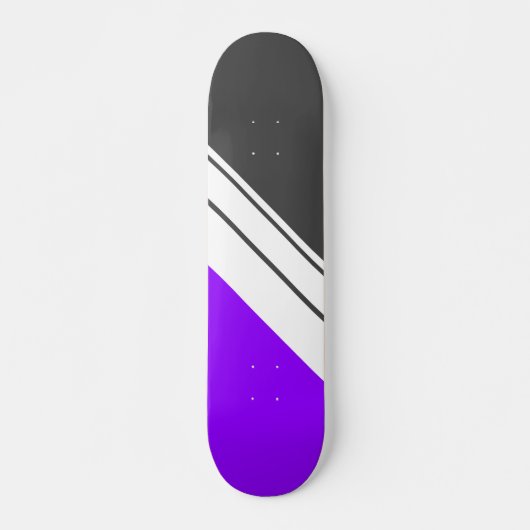 Lila schwarz-gelbe Diagonalstreifen Skateboard (Vorne)