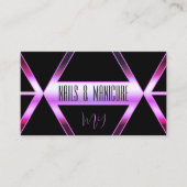Lila Schwarz-geometrischer Rosa-Shimmer mit Monogr Visitenkarte (Vorderseite)