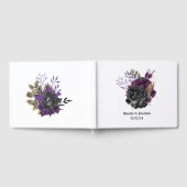 Lila Schwarz-Gold-Gothic-Hochzeit Gästebuch (Voll)