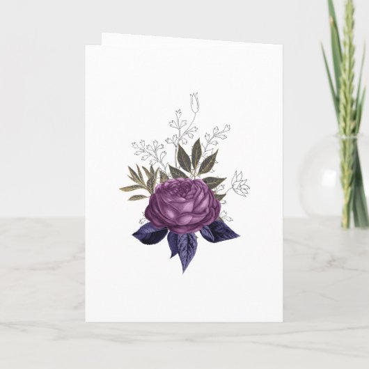 Lila Schwarz-Gold-Gothic-Hochzeit Programm (Rückseite)