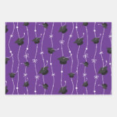 Lila-Schwarz-Graduierungspapier Geschenkpapier Set (Vorderseite)