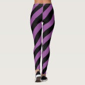 Lila Schwarz-Groß-Muster Leggings (Rückseite)