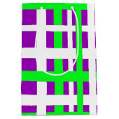 Lila, schwarz-grüne Streifen Mittlere Geschenktüte (Vorderseite)