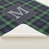 Lila, schwarz-grünes Tartan-Kariertes Muster Sherpadecke (3/4)