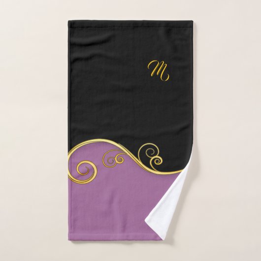 Lila-Schwarz-Handtuch-Set (ohne Inhalt) Badhandtuch Set (Handtuch)