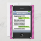 Lila/Schwarz-intelligentes Telefon-iParty Einladung (Vorderseite)