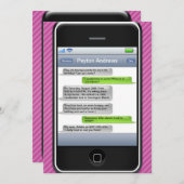 Lila/Schwarz-intelligentes Telefon-iParty Einladung (Vorne/Hinten)