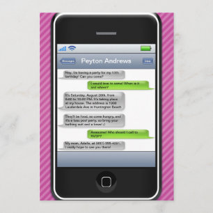 Lila/Schwarz-intelligentes Telefon-iParty Einladung