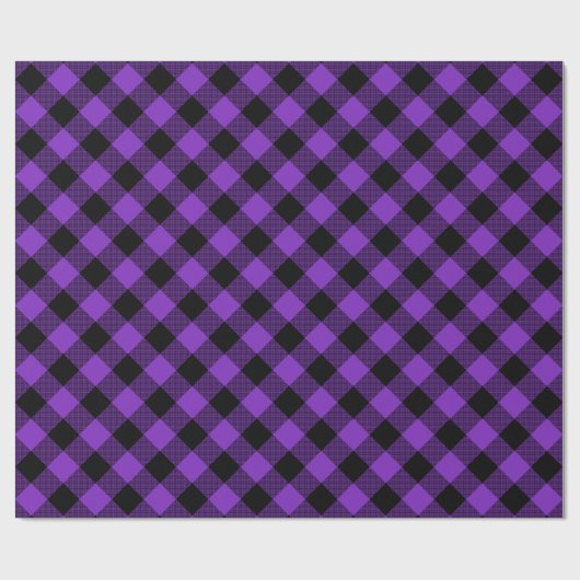 Lila Schwarz Kariert | Buffalo Karos Pattern Geschenkpapier (Flach)