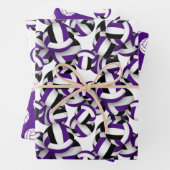 lila schwarz koordinierende Farbkombination Volley Geschenkpapier Set (Beispiel)