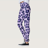 Lila Schwarz-Leopard-Schrift Leggings (Links)