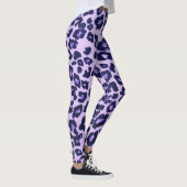 Lila Schwarz-Leopard-Schrift Leggings (Rechts)