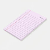 Lila Schwarz-Linse-Notebook-Monogramm Post-it Klebezettel (angewinkelt)