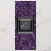 Lila Schwarz-Marmor-Hochzeitsprogramme Programm (Vorderseite)