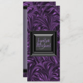 Lila Schwarz-Marmor-Hochzeitsprogramme Programm (Vorne/Hinten)