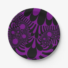 Lila Schwarz-Mod-Papierplatte Pappteller
