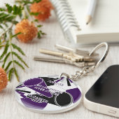 lila Schwarz oder ANY COLORS Fußball-Chefin Schlüsselanhänger (Vorderseite rechts)