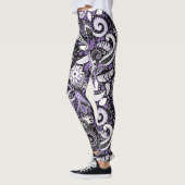 Lila Schwarz-Paisley-Druckmuster Leggings (Links)