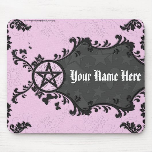 Lila/Schwarz-personalisiertes Pentagramm Mousepad (Vorne)