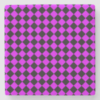 Lila Schwarz Schachbrett Diamantmuster