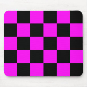 Lila Schwarz-Schachtel-Karo-Muster Mousepad