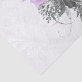 Lila-Schwarz-Silber-Blumenfaser Bouquet Dekoupage Seidenpapier (Detail)