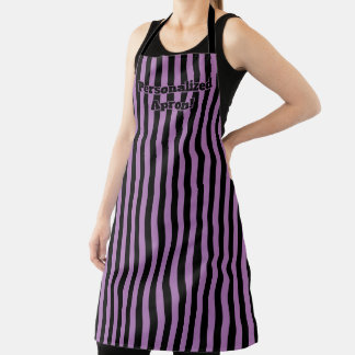 Lila Schwarz Streifen Halloween-Farbenfarben-Schür Schürze