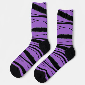 Lila + Schwarz-Tier-Print Premium-Crews-Socken Socken