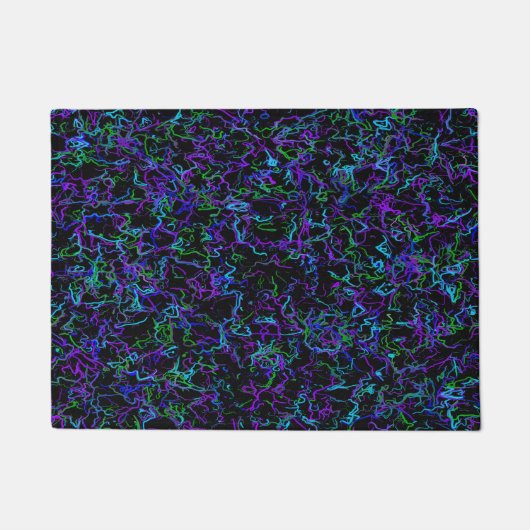 Lila, schwarz und blau Abstrakt Fußmatte (Vorderseite)