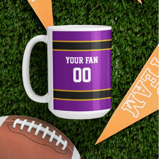 Lila, Schwarz- und Goldfußballmannschaft Personali Kaffeetasse