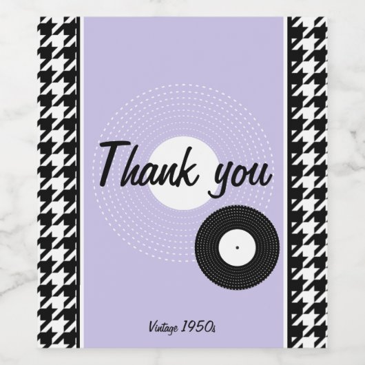 Lila, schwarz und weiß in den 50er Jahren Weinetikett (Einzelnes Label)