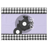 Lila, schwarz und weiß Vintag Tischdecke (Vorderseite (Horizontal))