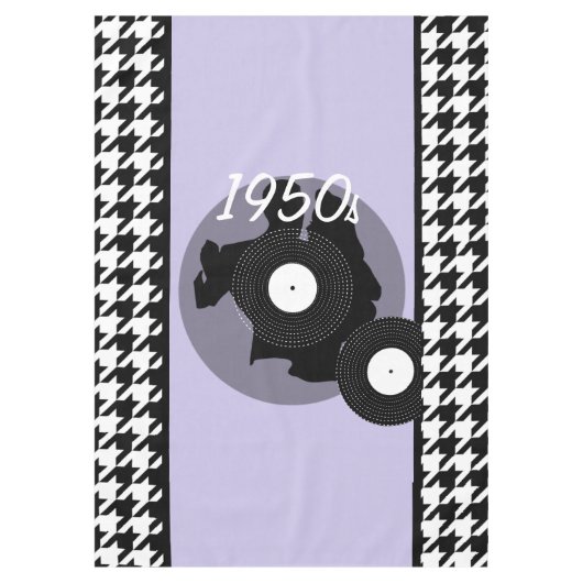 Lila, schwarz und weiß Vintag Tischdecke (Vorderseite)