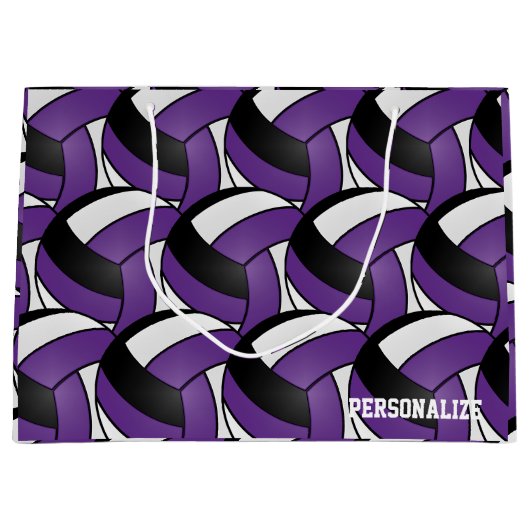 Lila, schwarz und weiß Volleyball 2 Große Geschenktüte (Vorderseite)