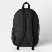 Lila Schwarz-Weave-Muster Bedruckter Rucksack (Rückseite)