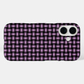 Lila Schwarz-Weave-Muster Case-Mate iPhone Hülle (Rückseite (Horizontal))