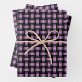 Lila Schwarz-Weave-Muster Geschenkpapier Set (Beispiel)