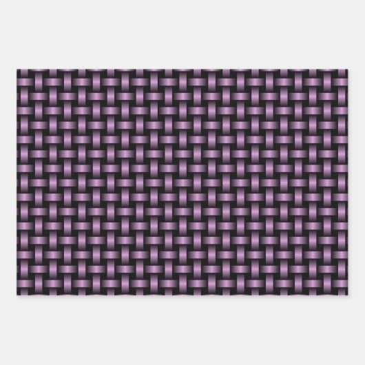 Lila Schwarz-Weave-Muster Geschenkpapier Set (Vorderseite)