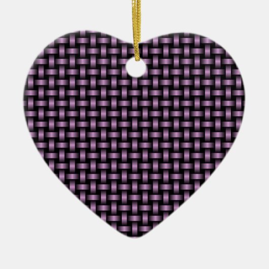 Lila Schwarz-Weave-Muster Keramik Ornament (Vorne)