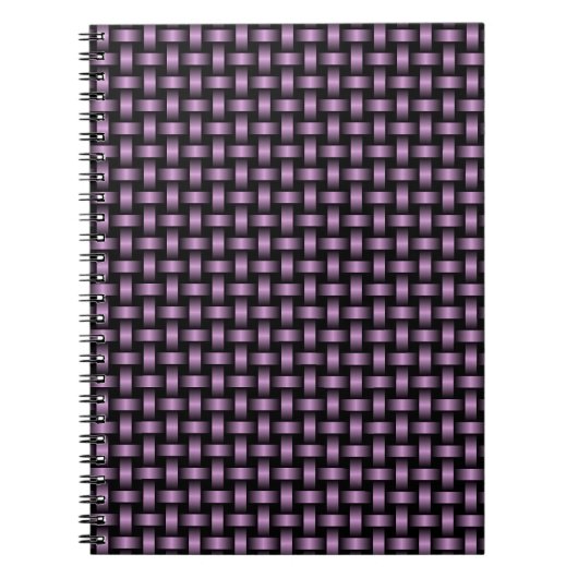 Lila Schwarz-Weave-Muster Notizblock (Vorderseite)