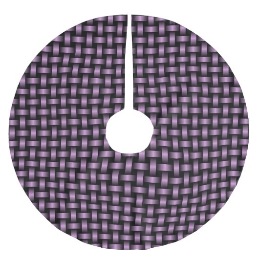 Lila Schwarz-Weave-Muster Polyester Weihnachtsbaumdecke (Vorderseite)