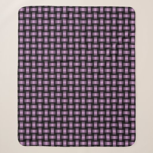 Lila Schwarz-Weave-Muster Sherpadecke (Vorderseite)