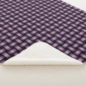 Lila Schwarz-Weave-Muster Sherpadecke (3/4)