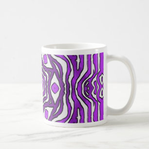 Lila Schwarz Weiß Kreis Muster Design Kaffeetasse
