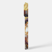 Lila Schwarz-Weiß-Marmormuster iPhone Hülle (Linke Seite)