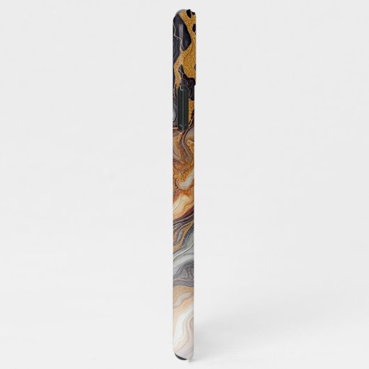 Lila Schwarz-Weiß-Marmormuster iPhone Hülle (Rechte Seite)