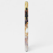 Lila Schwarz-Weiß-Marmormuster iPhone Hülle (Linke Seite)