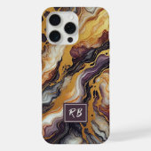 Lila Schwarz-Weiß-Marmormuster iPhone Hülle (Rückseite)