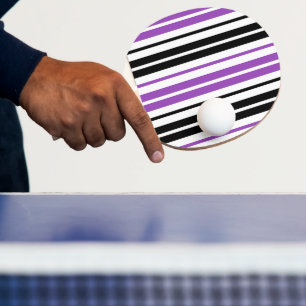 Lila Schwarz Weiß Streifen Muster Design  Tischtennis Schläger