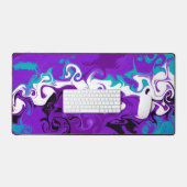 Lila, schwarz, weiß und türkisblau schreibtischunterlage (Tastatur & Maus)